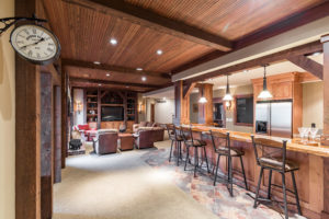 basement bar area of home for sale in eureka