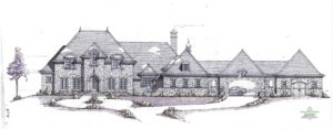 drawing of luxury home for sale by jeff lottmann group