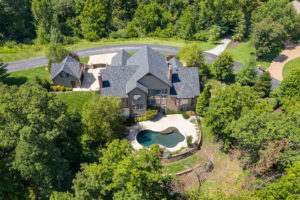 aerial of home for sale in clayton