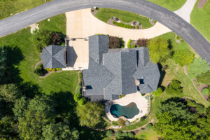 aerial view of home for sale in clayton