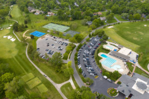 aerial of country club for sale by the jeff lottmann group