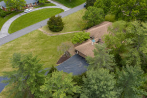 aerial of home for sale by the jeff lottmann group